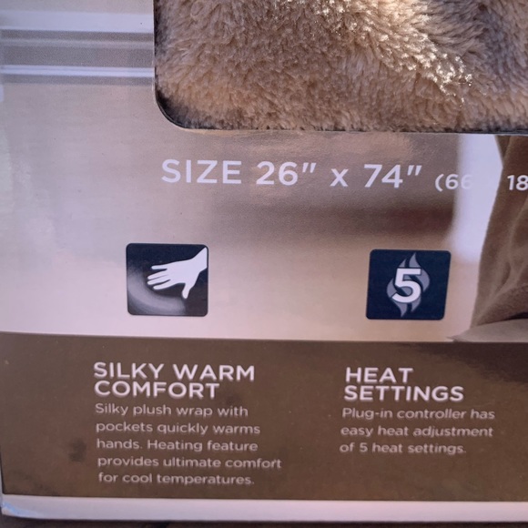 1 Left NWT THERAPEDIC Heated Plush Warm Pocket Throw - Picture 5 of 8